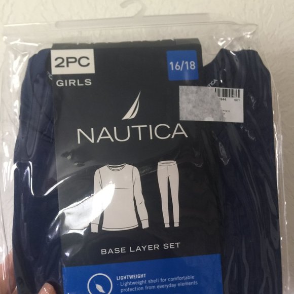 Nautica Girls Base Layer Top & Bottom Long Johns Thermal Underwear Set Size 16+ - Picture 2 of 6